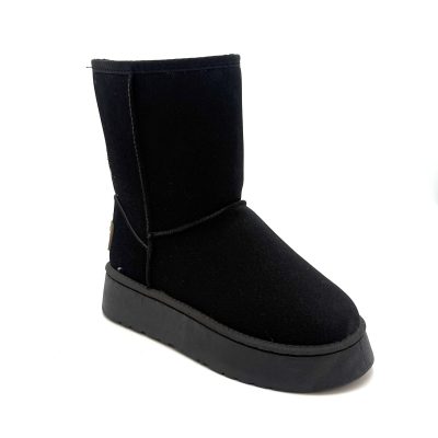 להיט! דגם 682-14 מגפי פרווה פלטפורמה ארוכים - צבע: שחור  מומלץ להזמין מידה יותר!