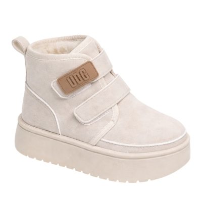 להיט! דגם 682-8 נעלי פרווה פלטפורמה סקוטש - צבע: בז'  מומלץ להזמין מידה יותר!