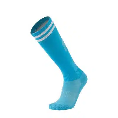 גרבי כדורגל ומעודדות  ברך מגניבים למבוגרים - צבע תכלת פסים לבנים