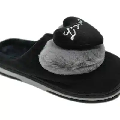 נעלי בית לנשים לב LOVE - שחור