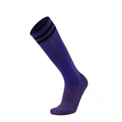 גרבי כדורגל ומעודדות  לילדים - צבע סגול פסים שחורים