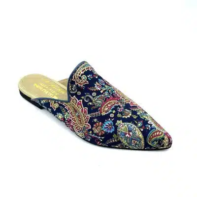 דגם: 177 כפכפי שפיץ מעוצב סולית פורו - הודי כחול 875