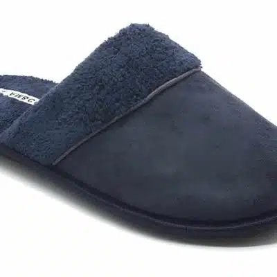 נעלי בית לגברים - כחול נייבי פליז