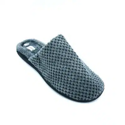 נעלי בית לגברים כפכף שתי וערב אפור סוליה דקה