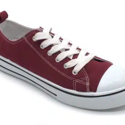 נעלי בד שרוכים בורדו לבן מבצע! 2 זוגות רק- 99 ש"ח