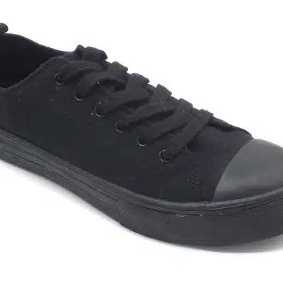 נעלי בד שרוכים שחור שחור  מבצע! 2 זוגות רק- 99 ש"ח