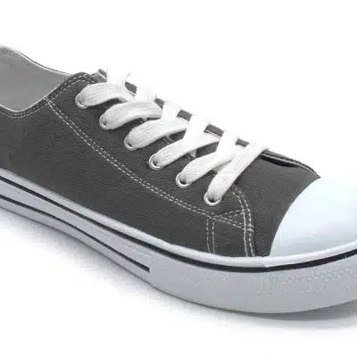 נעלי בד שרוכים אפור כהה לבן  מבצע! 2 זוגות רק- 99 ש"ח