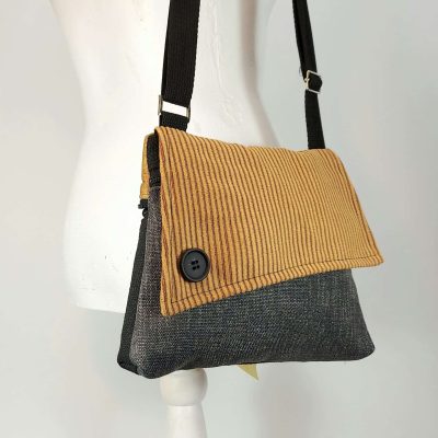 תיק "קוביה" אפור כתום