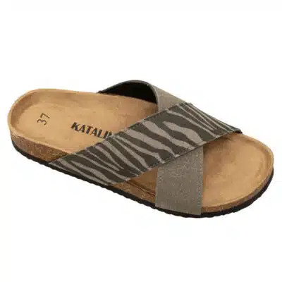 דגם: 489 COMFORT כפכפים אורטופדים X - זברה משולב אפור דמוי זמש מבצע זוג שני רק 100 ש"ח !