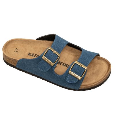 דגם: 488 COMFORT כפכפים אורטופדים 2 אבזמים - כחול נייבי דמוי זמש מבצע זוג שני רק 100 ש"ח !