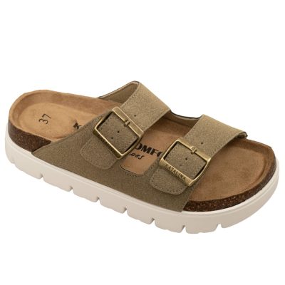 דגם: 490 COMFORT כפכפים אורטופדים פלטפורמה 2 אבזמים - סלע דמוי זמש חדש באתר! מבצע זוג שני רק 100 ש"ח !