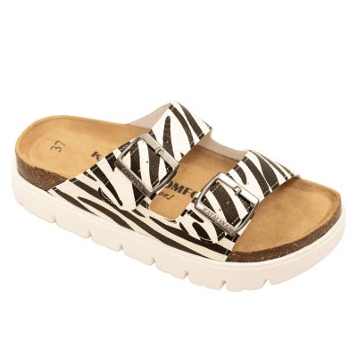 דגם: 490 COMFORT כפכפים אורטופדים פלטפורמה 2 אבזמים - זברה חדש באתר! מבצע זוג שני רק 100 ש"ח !